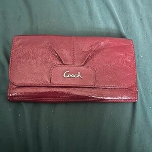 Coach Maroon Leather Wallet